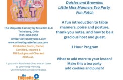 Little Miss Manners Tea Party Fun Patch – Call To Schedule we can come to your Girl Scout Meeting